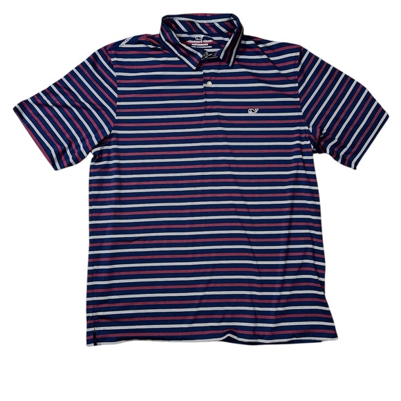 Vineyard Vines Other - Vineyard Vines performance Navy and red Striped Men's Shirt large